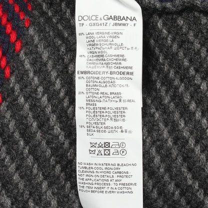 ドッキング クルーネック ニット ウール カシミヤ マルチカラー ドルチェアンドガッバーナ トップス DOLCE&GABBANA