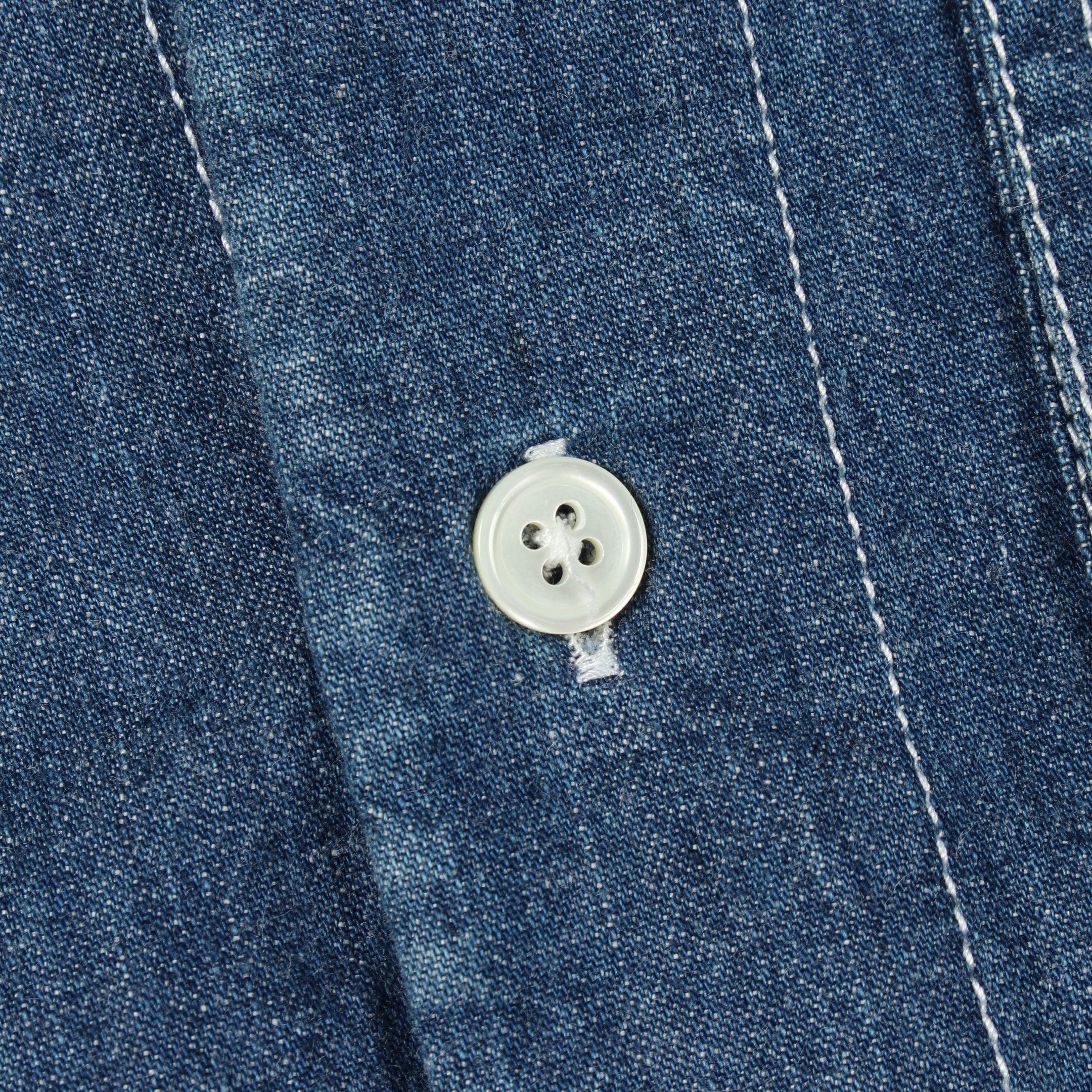 半袖シャンブレーシャツ デニムシャツ コットン ブルー エルメス – RECLO