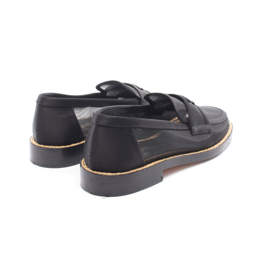 ココマーク ローファー メッシュ サテン ブラック シャネル