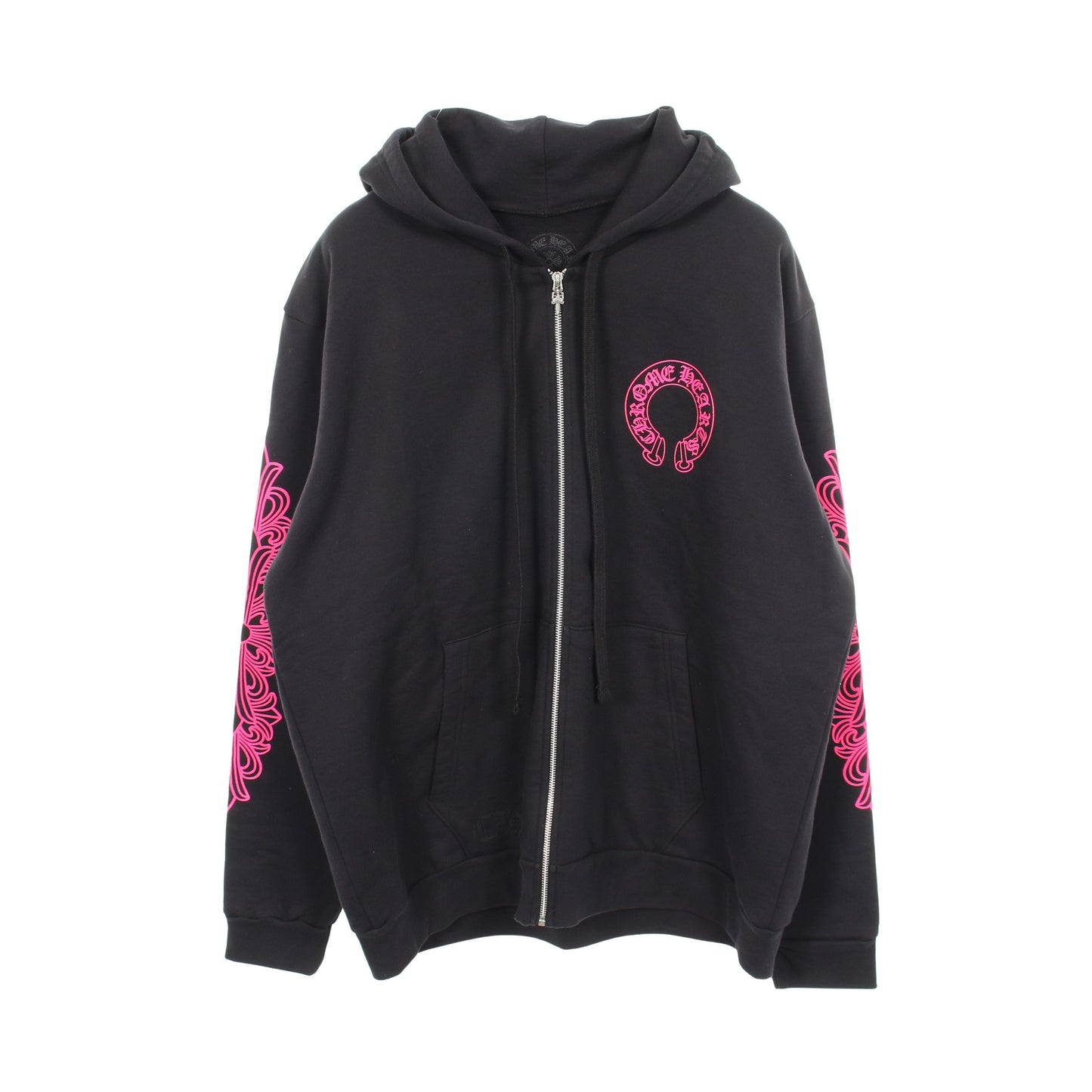 ホースシュー フローラルクロス ダガージップ ジップアップパーカー コットン ブラック ピンク クロムハーツ トップス Chrome Hearts