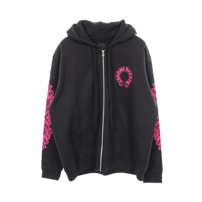 ホースシュー フローラルクロス ダガージップ ジップアップパーカー コットン ブラック ピンク クロムハーツ トップス Chrome Hearts