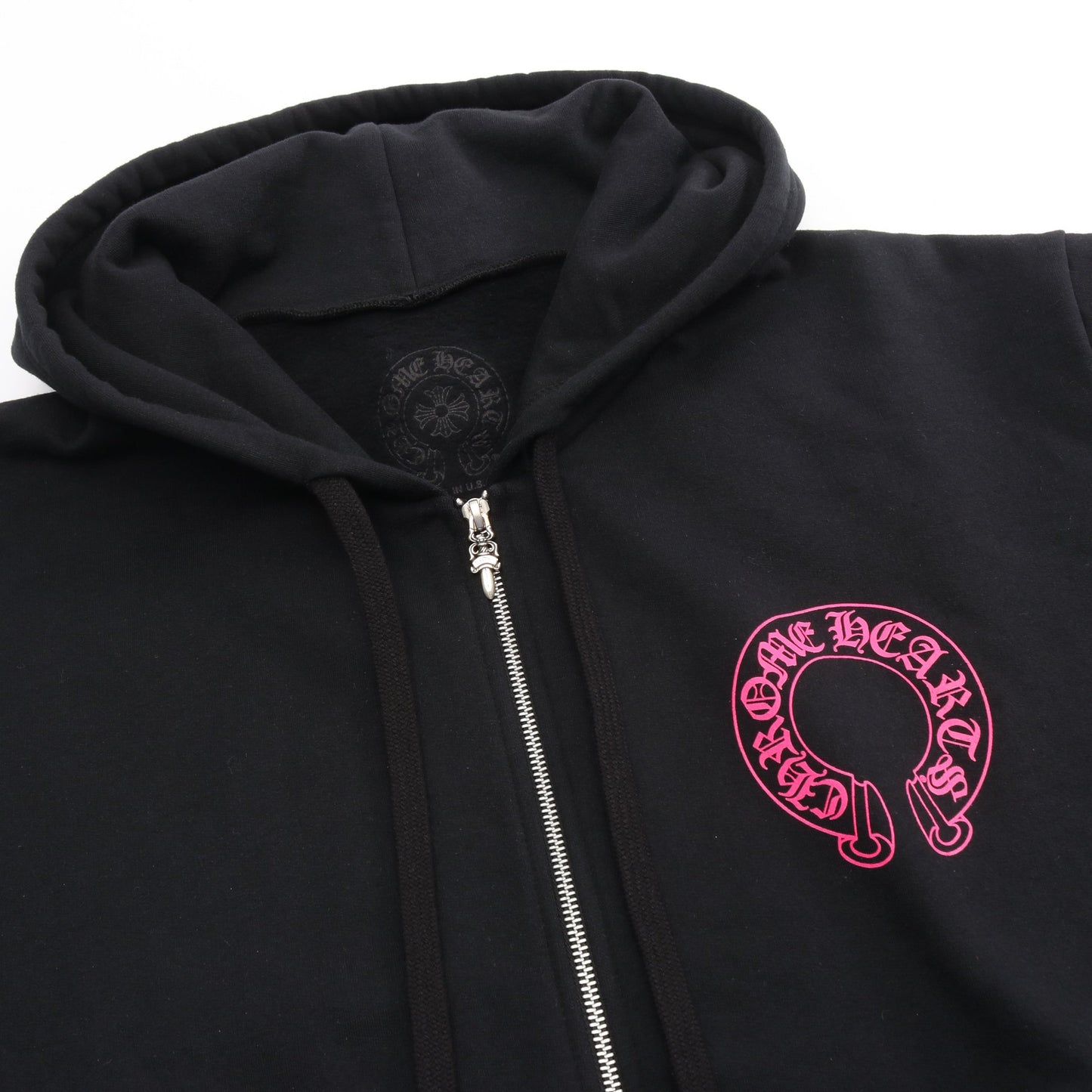 ホースシュー フローラルクロス ダガージップ ジップアップパーカー コットン ブラック ピンク クロムハーツ トップス Chrome Hearts
