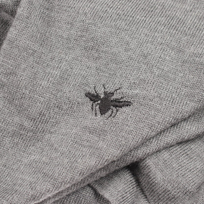 BEE刺繍 長袖 ニット ポロシャツ ウール グレー ディオールオム トップス Dior HOMME
