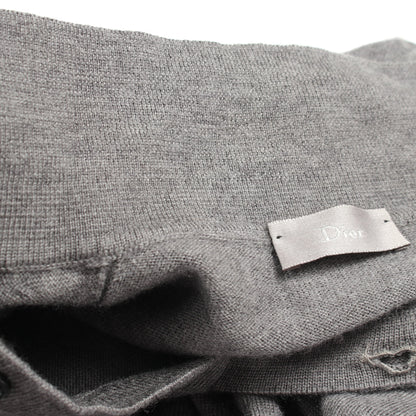 BEE刺繍 長袖 ニット ポロシャツ ウール グレー ディオールオム トップス Dior HOMME