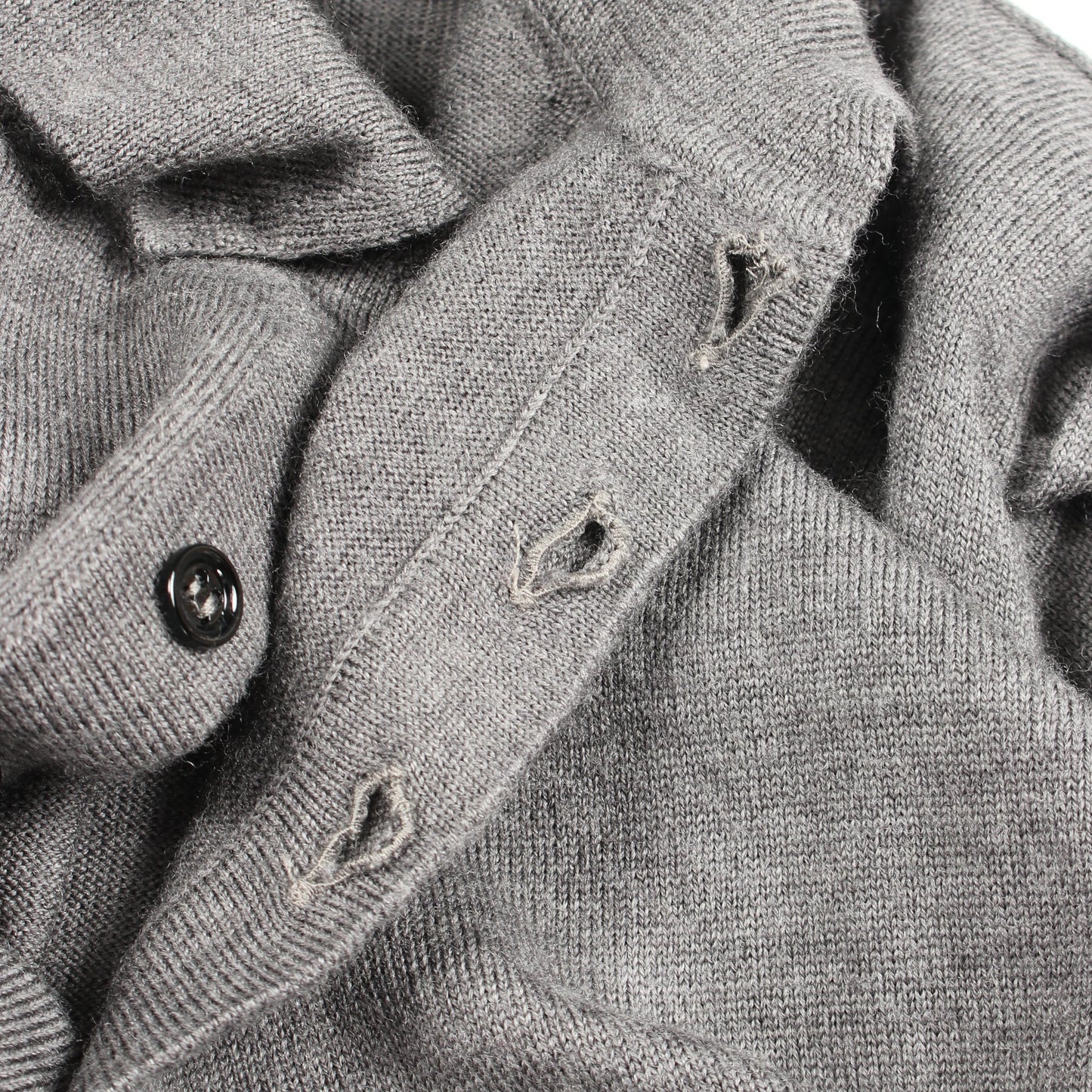 BEE刺繍 長袖 ニット ポロシャツ ウール グレー ディオールオム トップス Dior HOMME