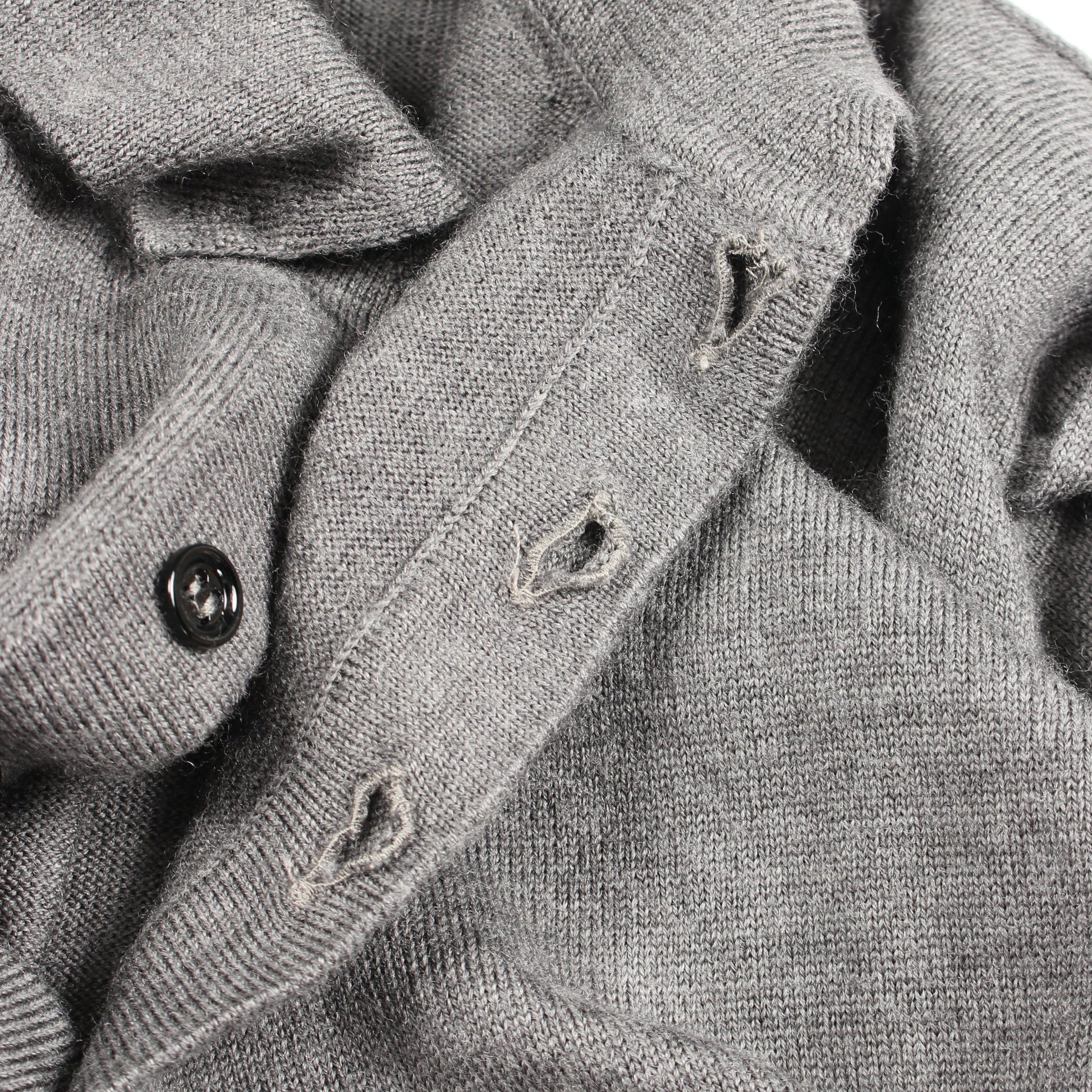 BEE刺繍 長袖 ニット ポロシャツ ウール グレー ディオールオム トップス Dior HOMME