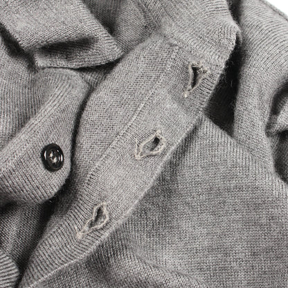 BEE刺繍 長袖 ニット ポロシャツ ウール グレー ディオールオム トップス Dior HOMME