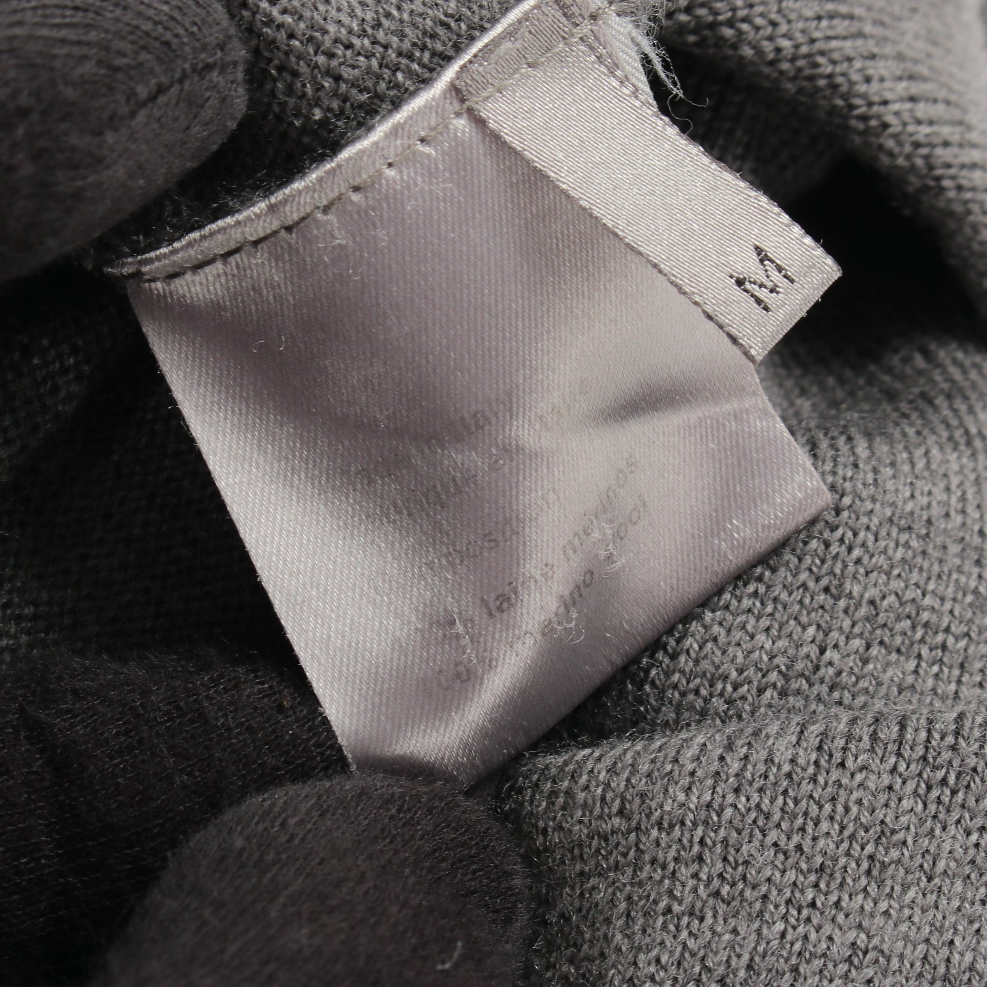 BEE刺繍 長袖 ニット ポロシャツ ウール グレー ディオールオム トップス Dior HOMME