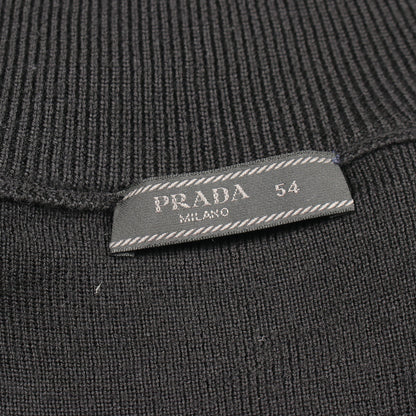 ニット切替 ジャケット ブルゾン ウール ナイロン ブラック プラダ アウター PRADA