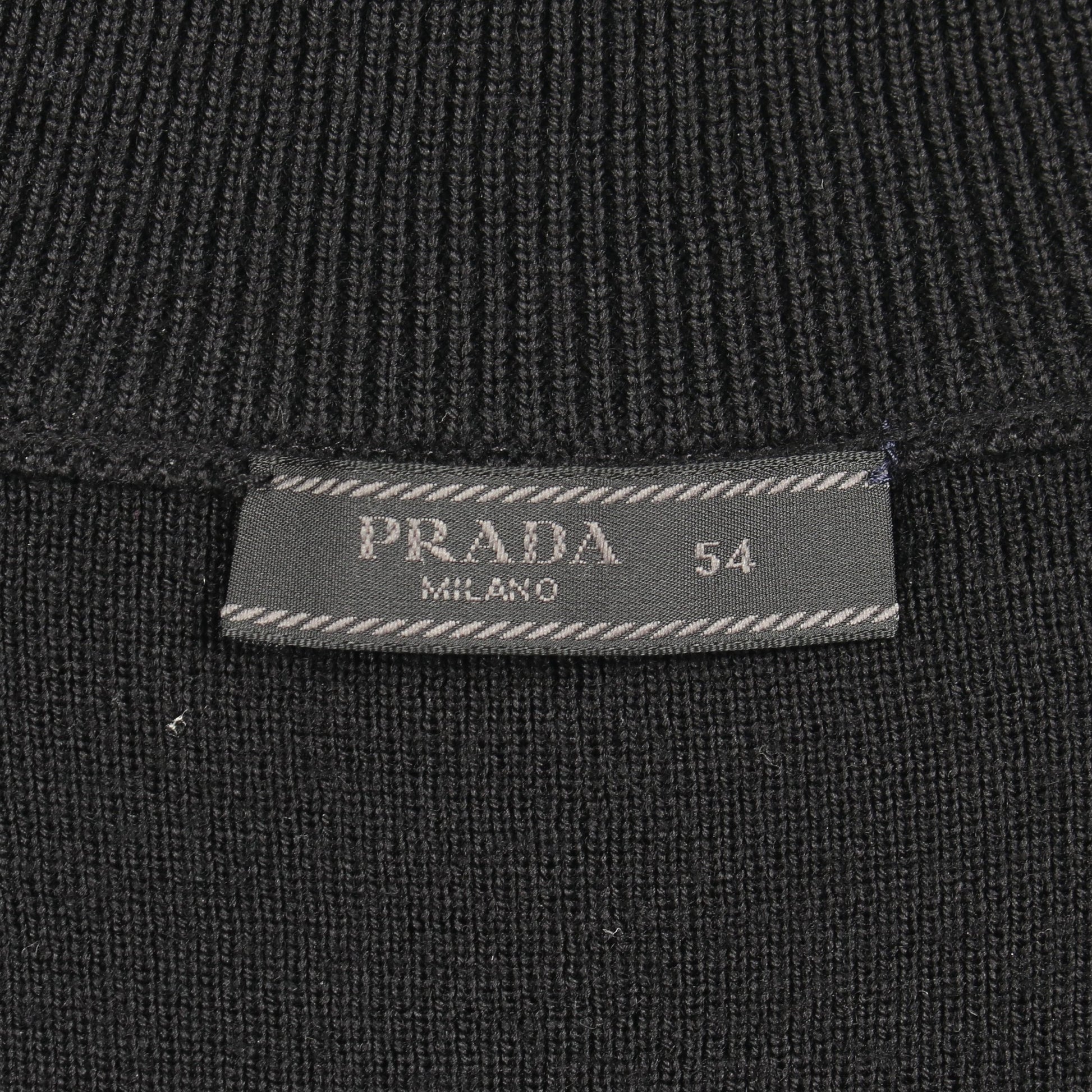 ニット切替 ジャケット ブルゾン ウール ナイロン ブラック プラダ アウター PRADA