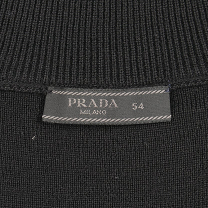 ニット切替 ジャケット ブルゾン ウール ナイロン ブラック プラダ アウター PRADA