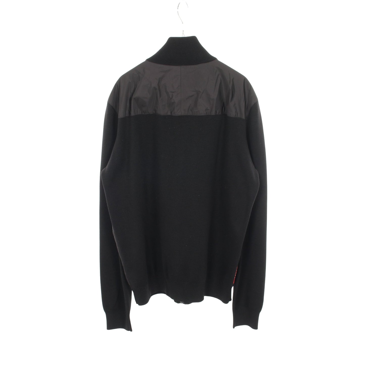 ニット切替 ジャケット ブルゾン ウール ナイロン ブラック プラダ アウター PRADA