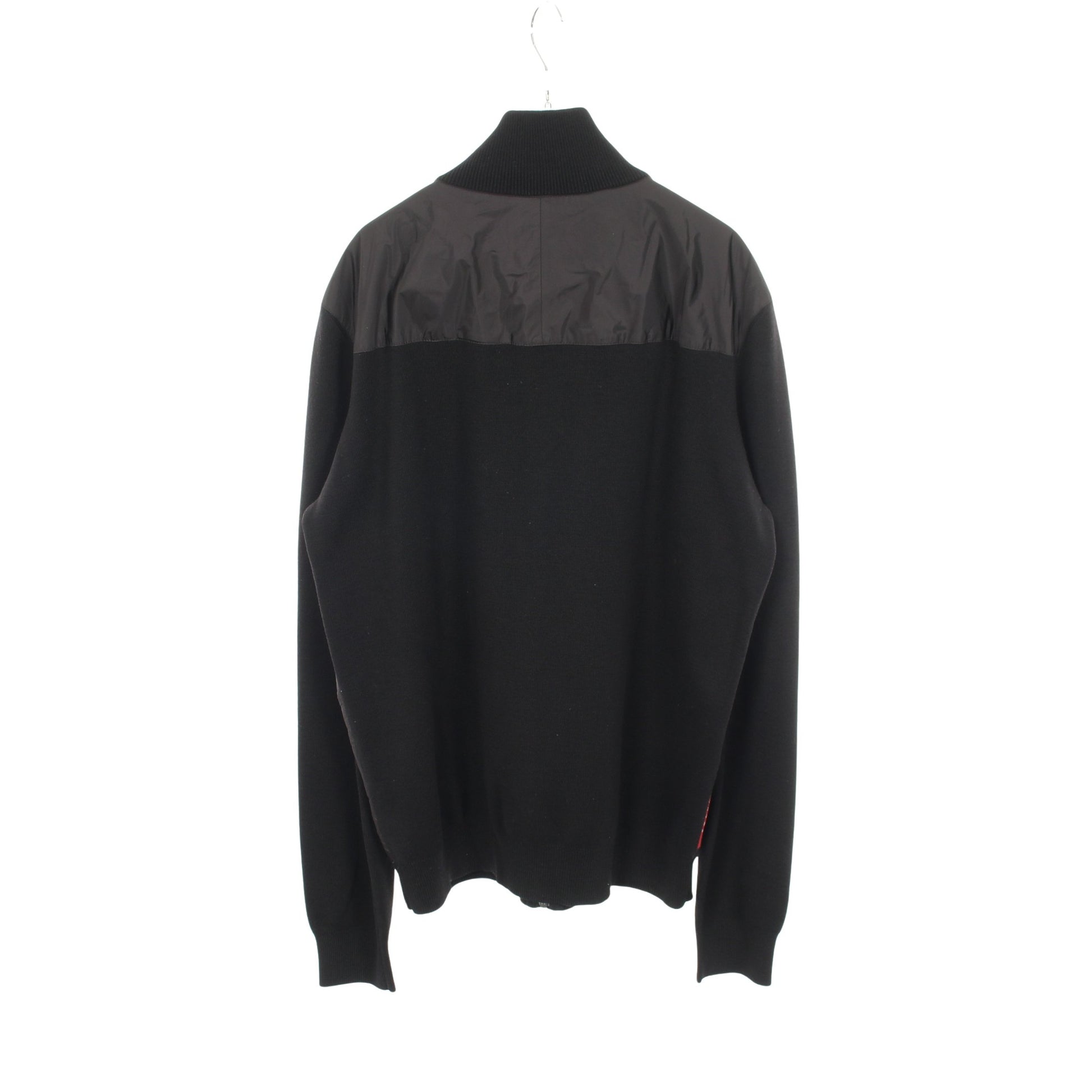 ニット切替 ジャケット ブルゾン ウール ナイロン ブラック プラダ アウター PRADA