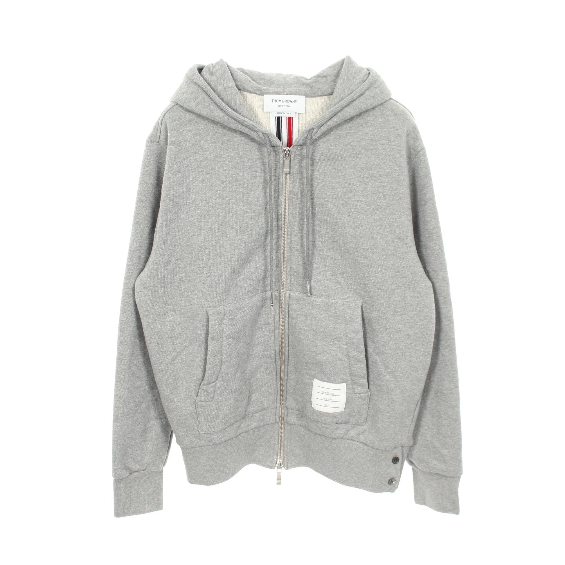 ループバッグジャージ ジップアップパーカー コットン グレー トムブラウン トップス THOM BROWNE