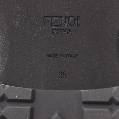 ズッカ ロング ブーツ ファブリック レザー ベージュ ブラック フェンディ シューズ FENDI