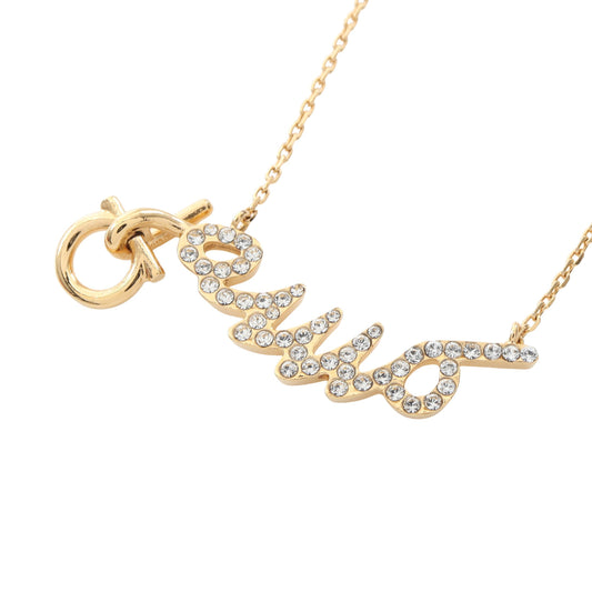 AMO ガンチーニ ネックレス GP ラインストーン ゴールド クリア サルヴァトーレフェラガモ