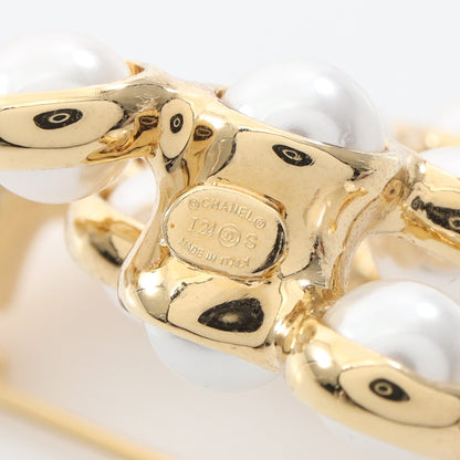 ココマーク ブローチ GP フェイクパール ゴールド オフホワイト I24S シャネル アクセサリー CHANEL