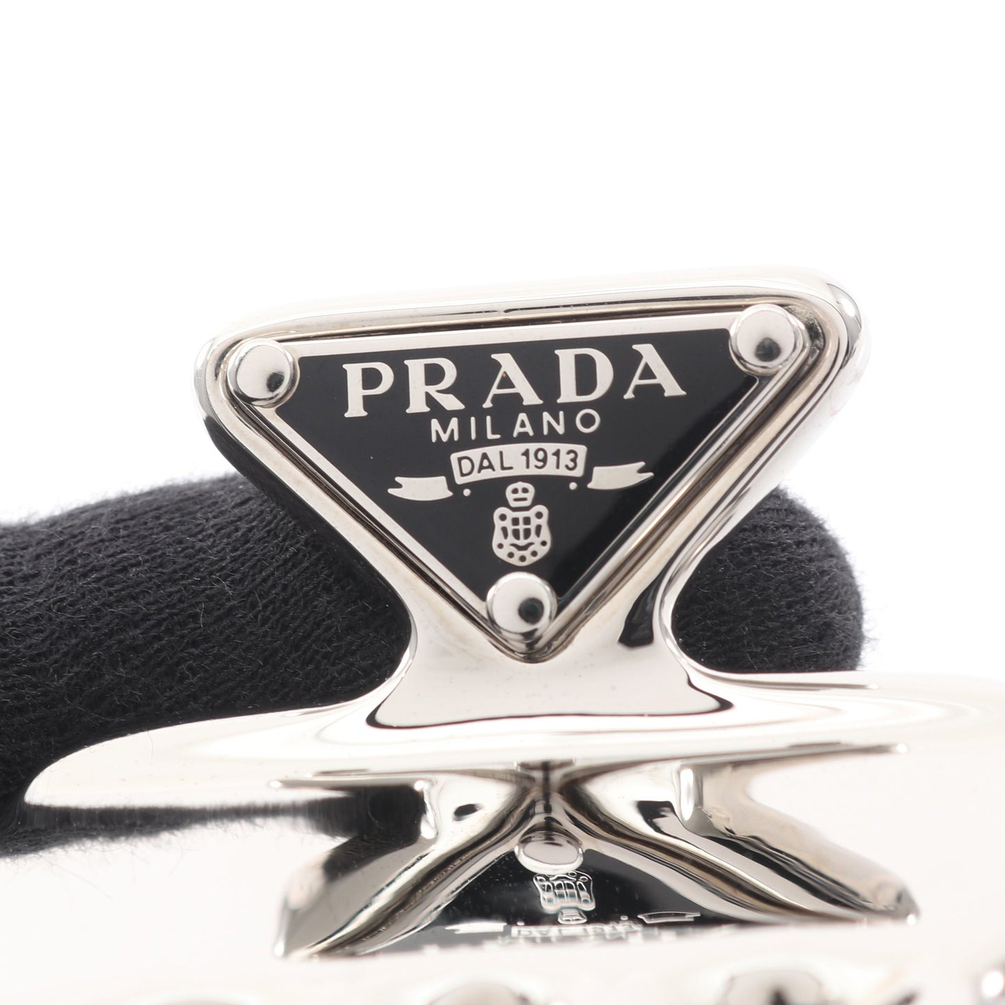 ACCIAIO+SMALTO ヘアクリップ シルバー プラダ アクセサリー PRADA