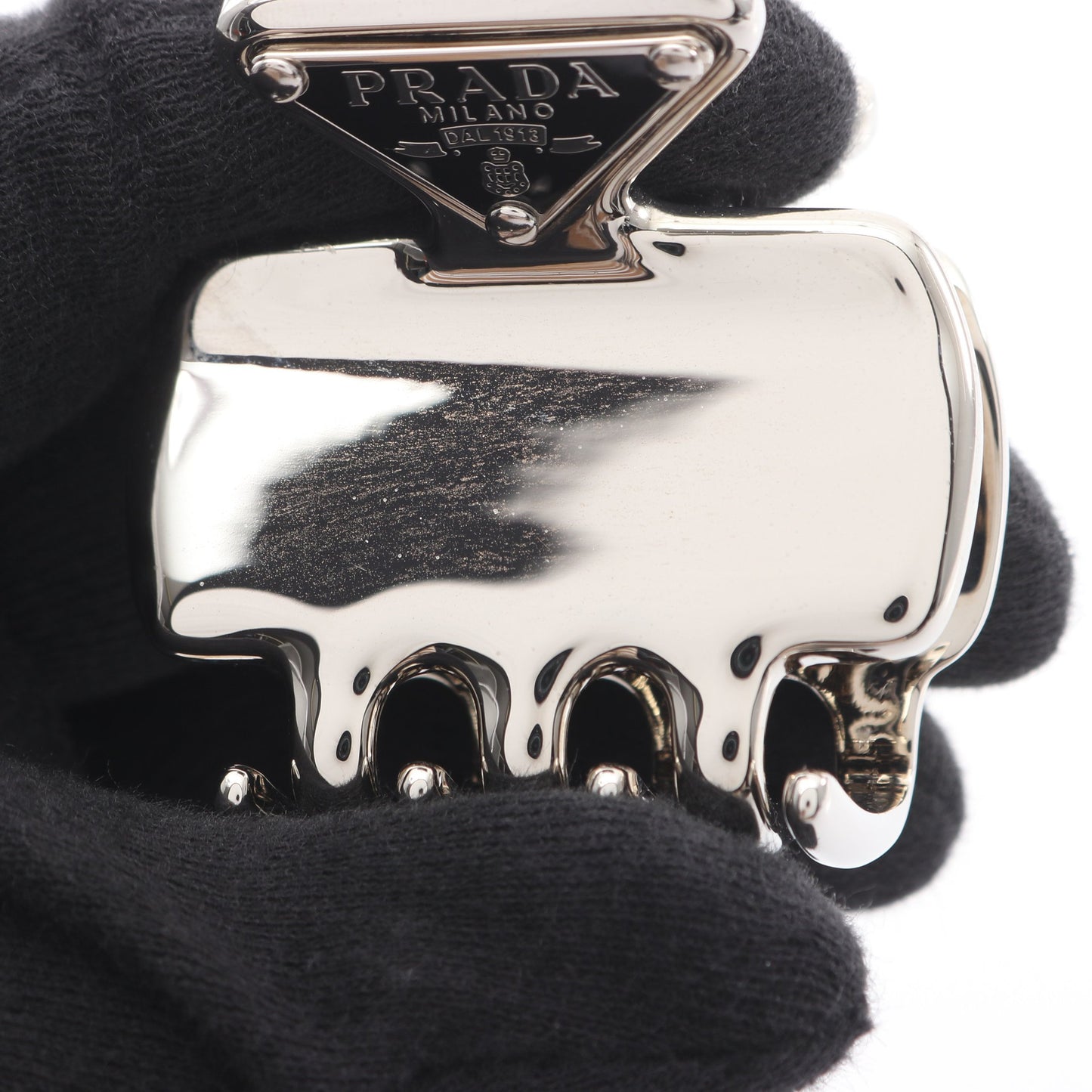 ACCIAIO+SMALTO ヘアクリップ シルバー プラダ アクセサリー PRADA