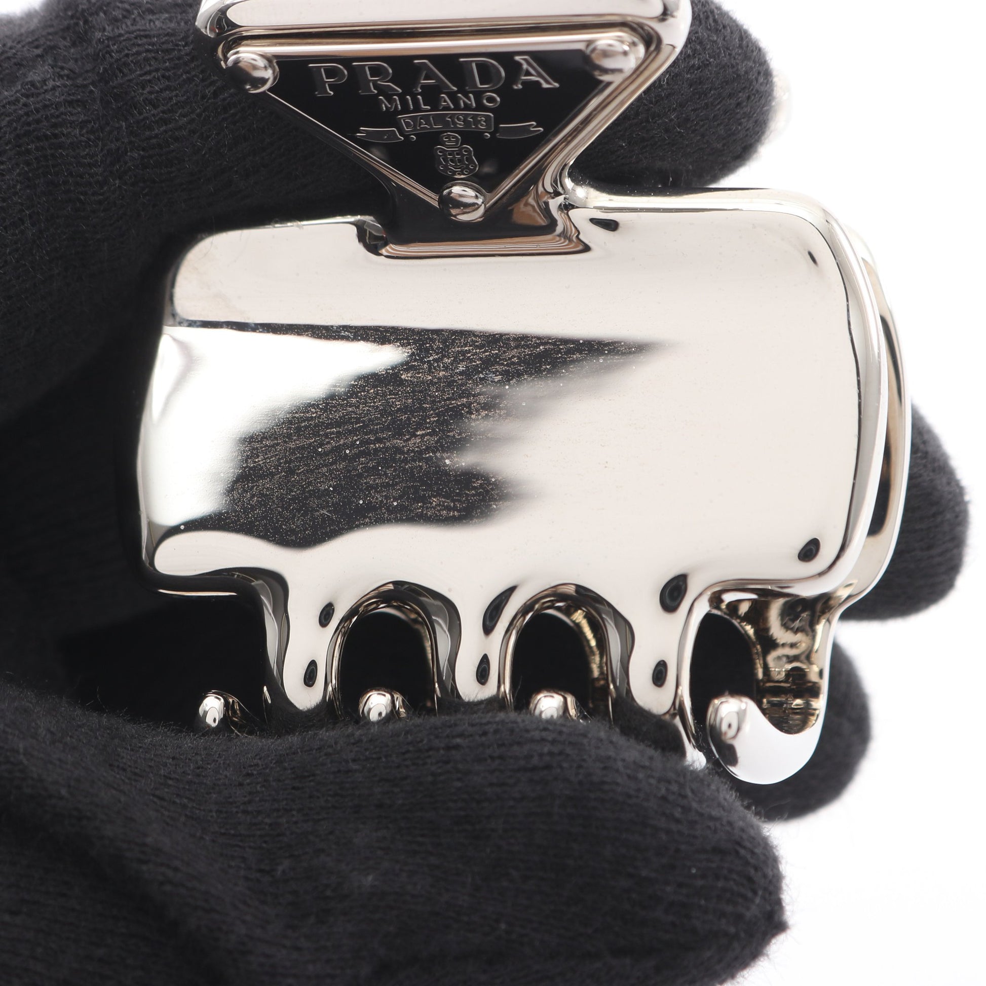 ACCIAIO+SMALTO ヘアクリップ シルバー プラダ アクセサリー PRADA