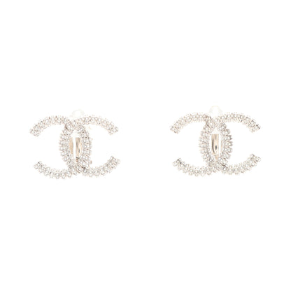 ココマーク A23P イヤリング ラインストーン シルバー クリア シャネル アクセサリー CHANEL