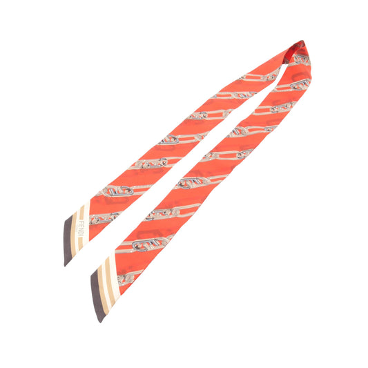 WRAPPY ラッピー スカーフ シルク レッド ブラウン マルチカラー フェンディ 財布・小物 FENDI