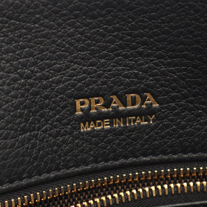 SOFT GLAIN ミディアム ハンドバッグ トートバッグ レザー ブラック プラダ バッグ PRADA