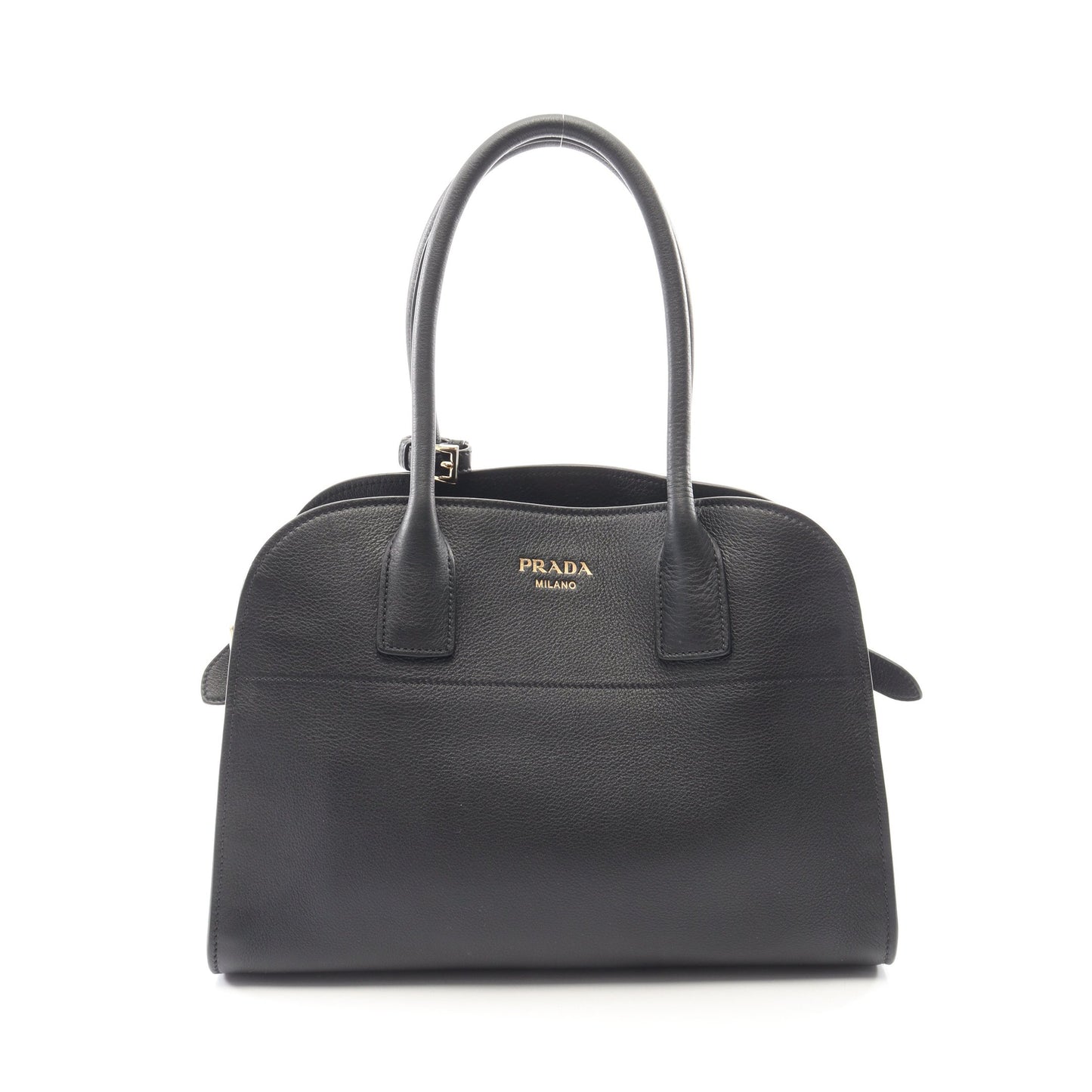 SOFT GLAIN ミディアム ハンドバッグ トートバッグ レザー ブラック プラダ バッグ PRADA