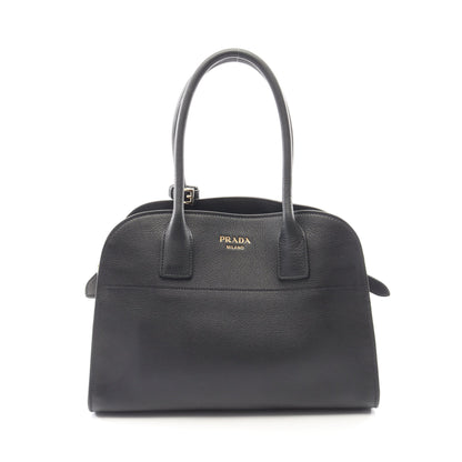 SOFT GLAIN ミディアム ハンドバッグ トートバッグ レザー ブラック プラダ バッグ PRADA
