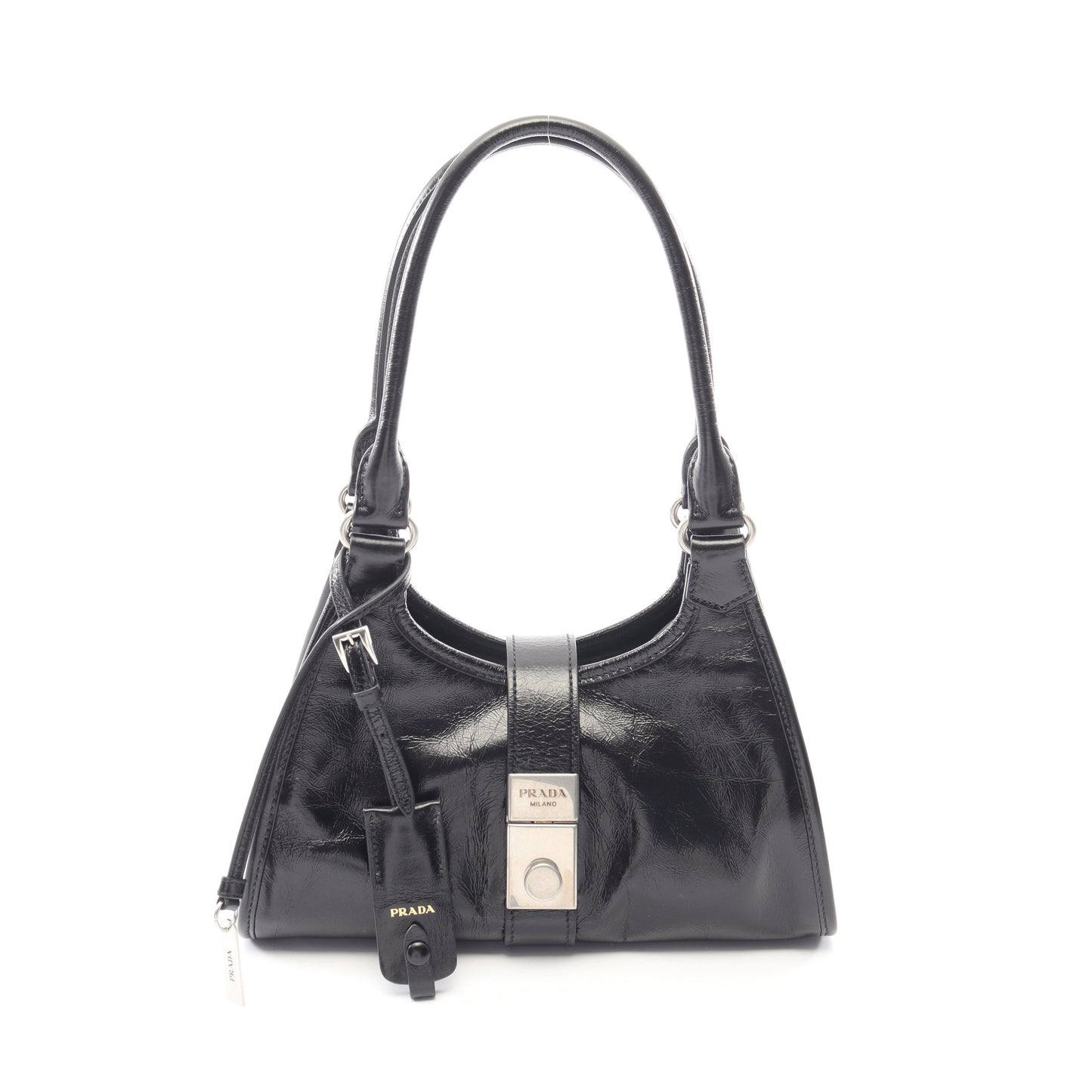 SOFT LUX ハンドバッグ レザー ブラック プラダ バッグ PRADA