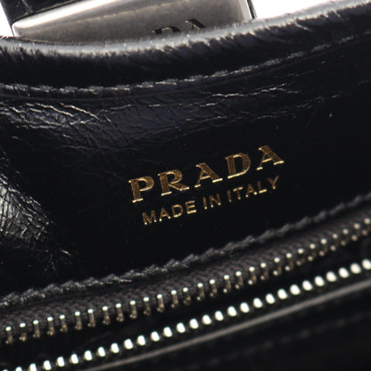 SOFT LUX ハンドバッグ レザー ブラック プラダ バッグ PRADA