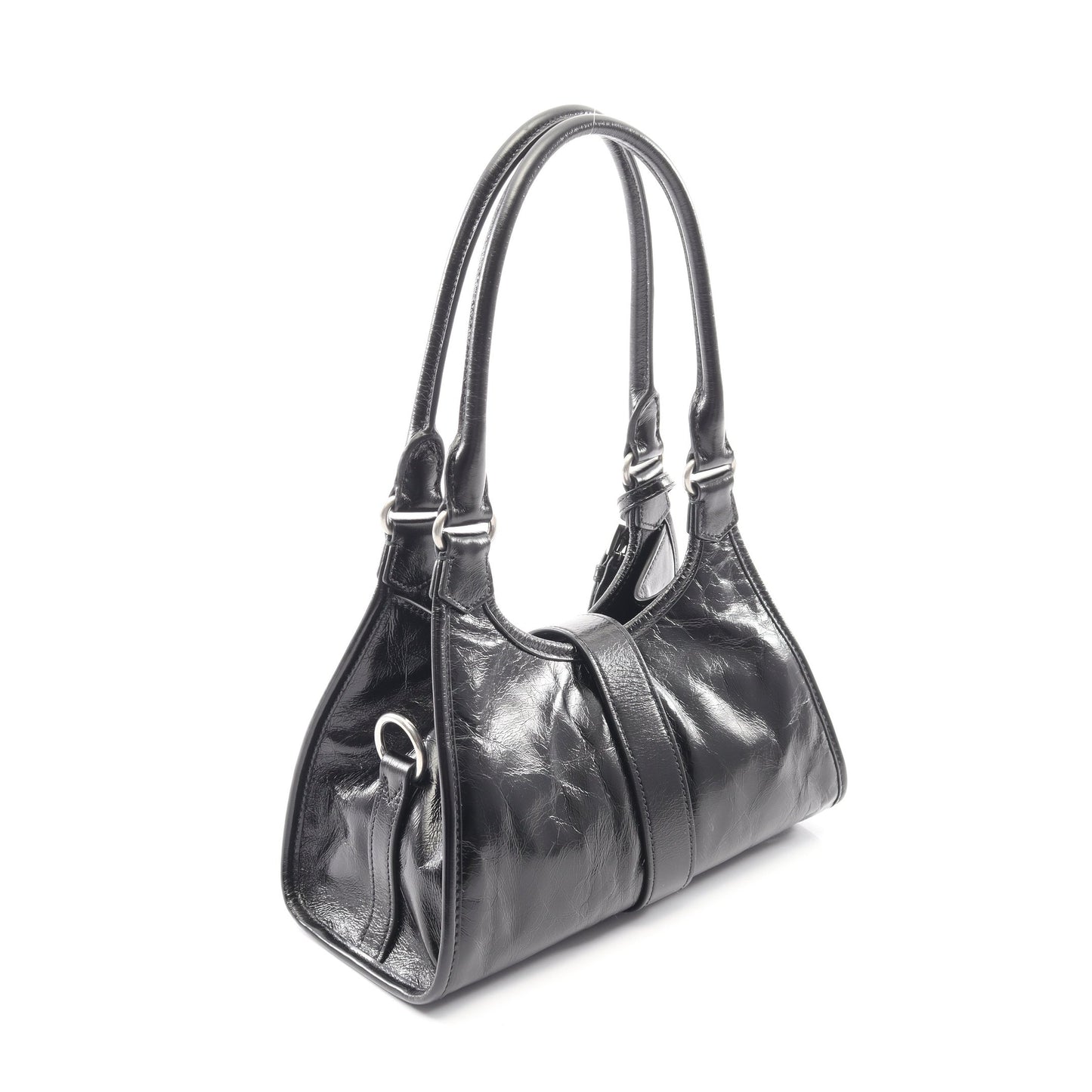 SOFT LUX ハンドバッグ レザー ブラック プラダ バッグ PRADA