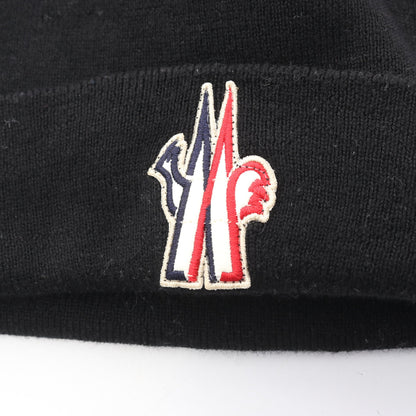 ロゴ ニット帽 ビーニー ウール ブラック モンクレールグルノーブル 財布・小物 MONCLER GRENOBLE