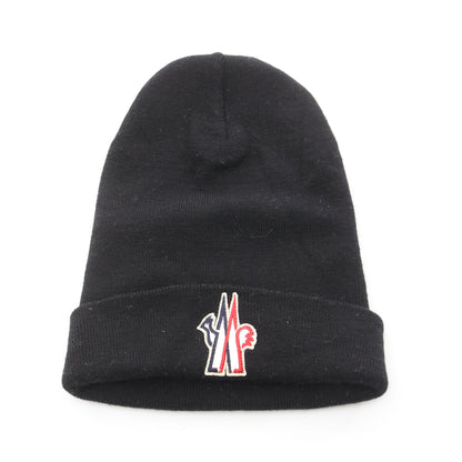 ロゴ ニット帽 ビーニー ウール ブラック モンクレールグルノーブル 財布・小物 MONCLER GRENOBLE