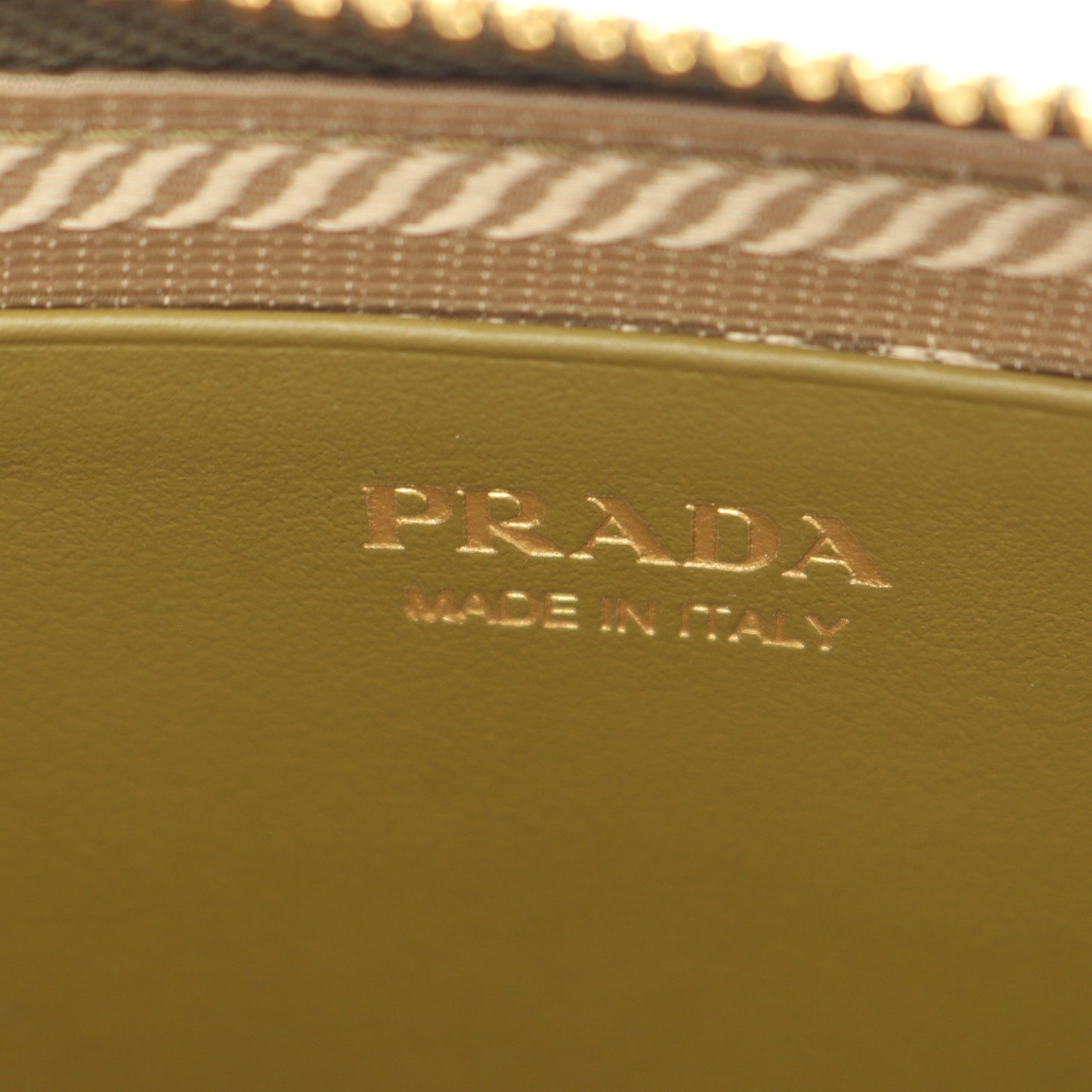 MINI CONTENITORI 2WAY チェーンハンドバッグ ラフィア レザー カーキグリーン プラダ バッグ PRADA