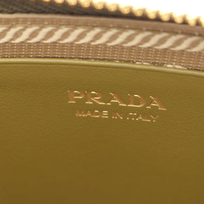 MINI CONTENITORI 2WAY チェーンハンドバッグ ラフィア レザー カーキグリーン プラダ バッグ PRADA