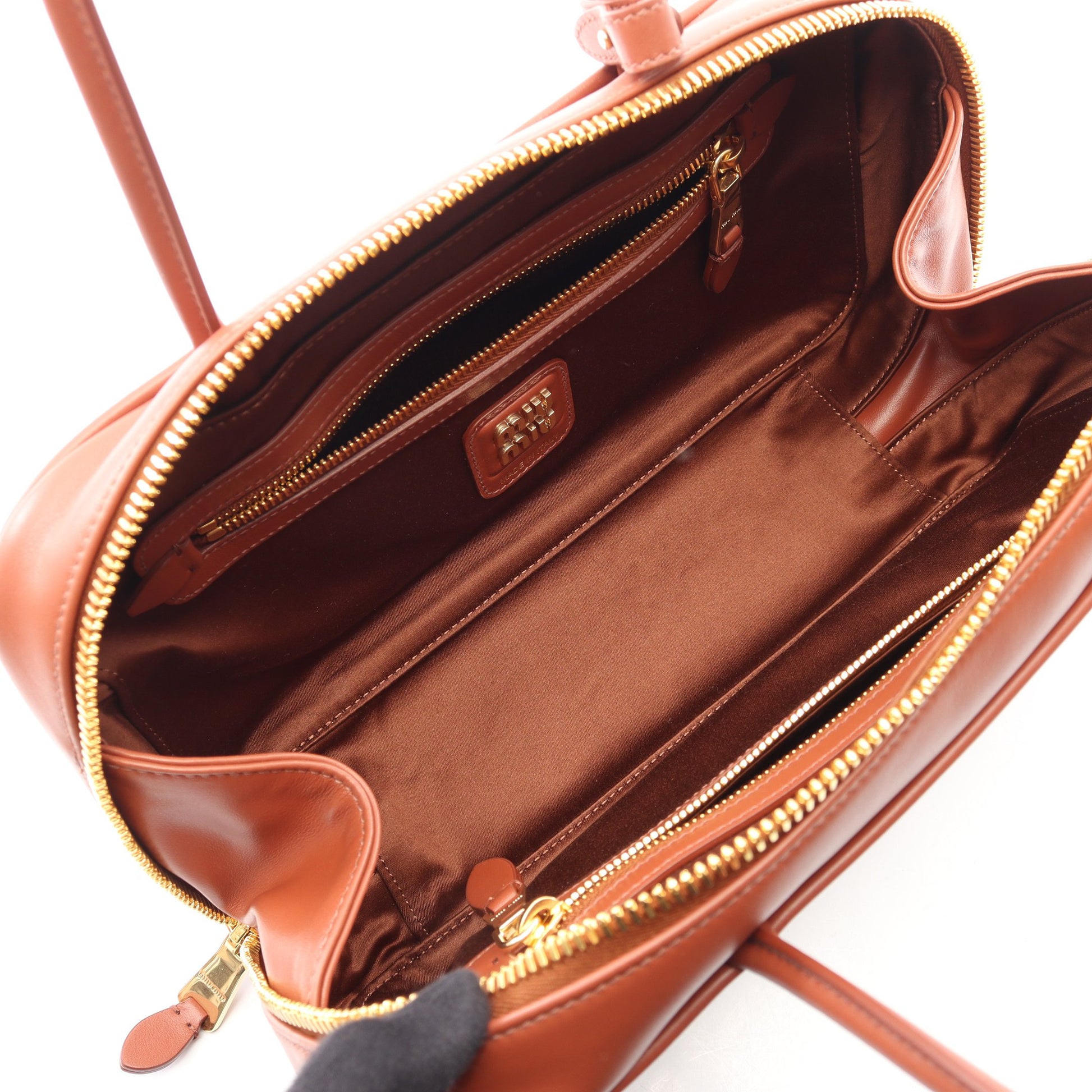 ボー バッグ ミディアム ショルダーバッグ レザー ブラウン ミュウミュウ バッグ miu miu