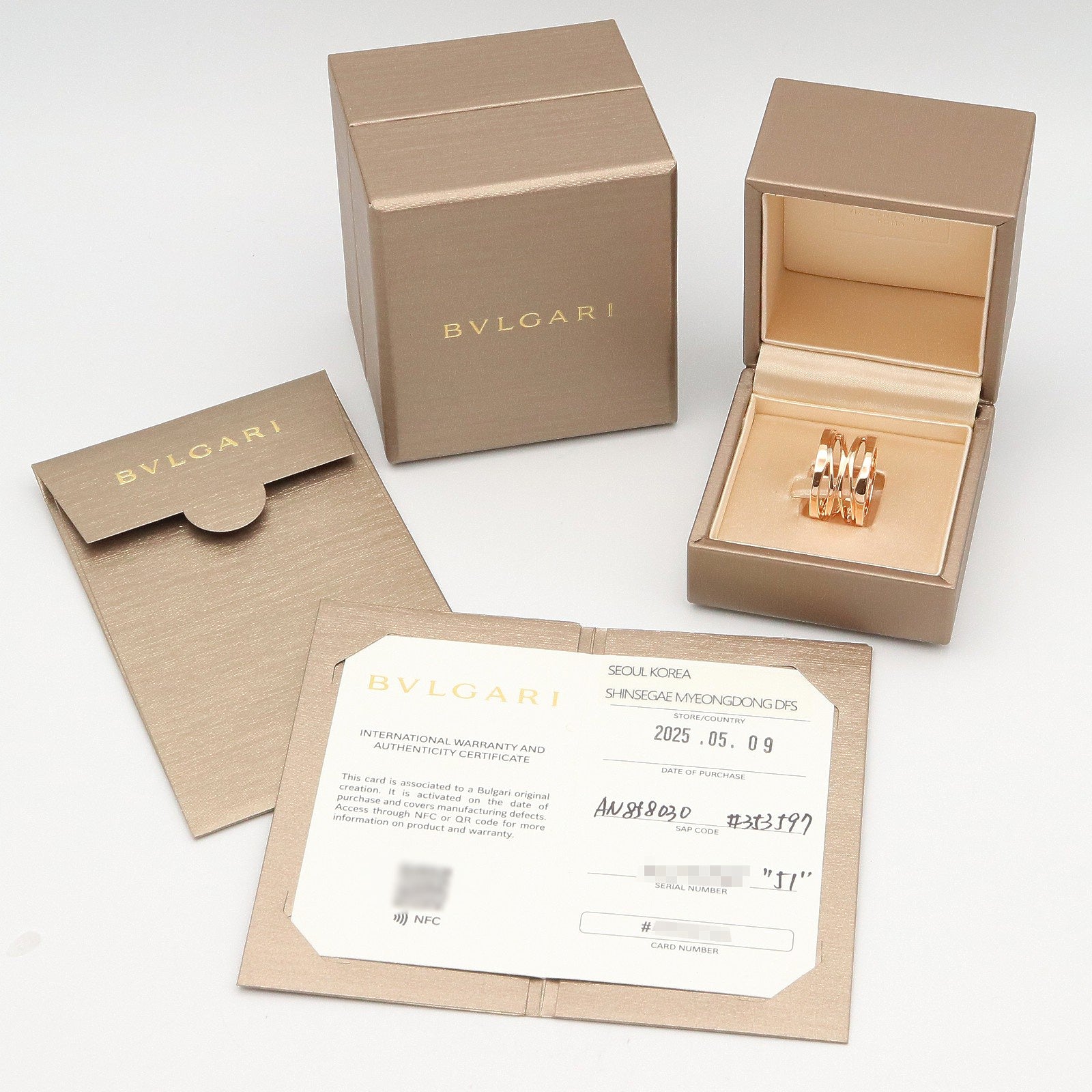 B-zero1 デザインレジェンド リング リング 指輪 K18PG ゴールド ピンクゴールド ブルガリ アクセサリー BVLGARI