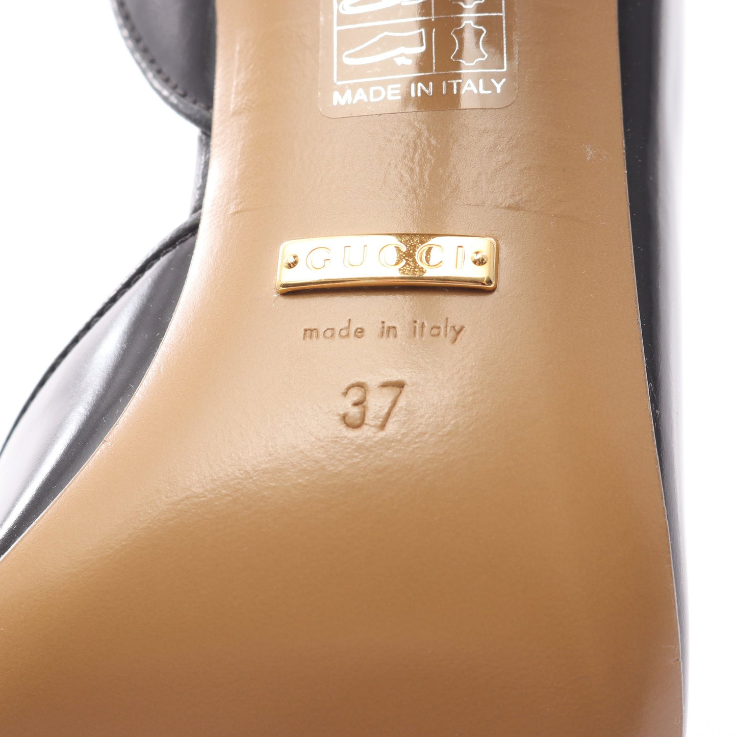 スリングバック パンプス レザー ブラック レッド グッチ シューズ GUCCI