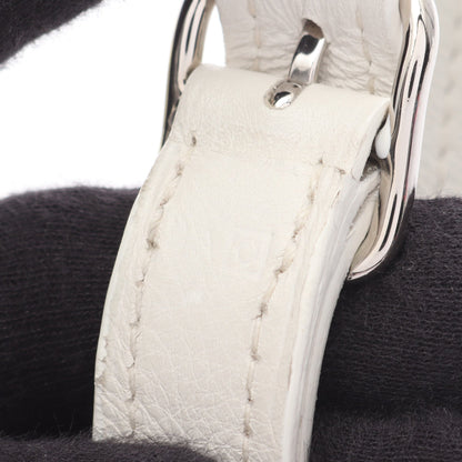 シルキーシティPM ショルダーバッグ シルク レザー イエロー マルチカラー シルバー金具 □O刻印 エルメス バッグ HERMES