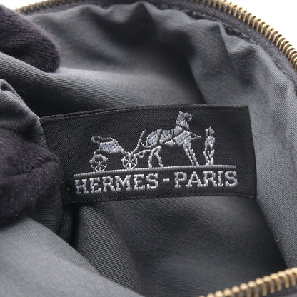 ボリードポーチ20 ポーチ キャンバス レザー グレー ブラウン ゴールド金具 エルメス 財布・小物 HERMES