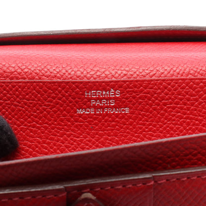 ベアンスフレ ルージュカザック 二つ折り長財布 ヴォーエプソン レッド シルバー金具 □P刻印 エルメス 財布・小物 HERMES