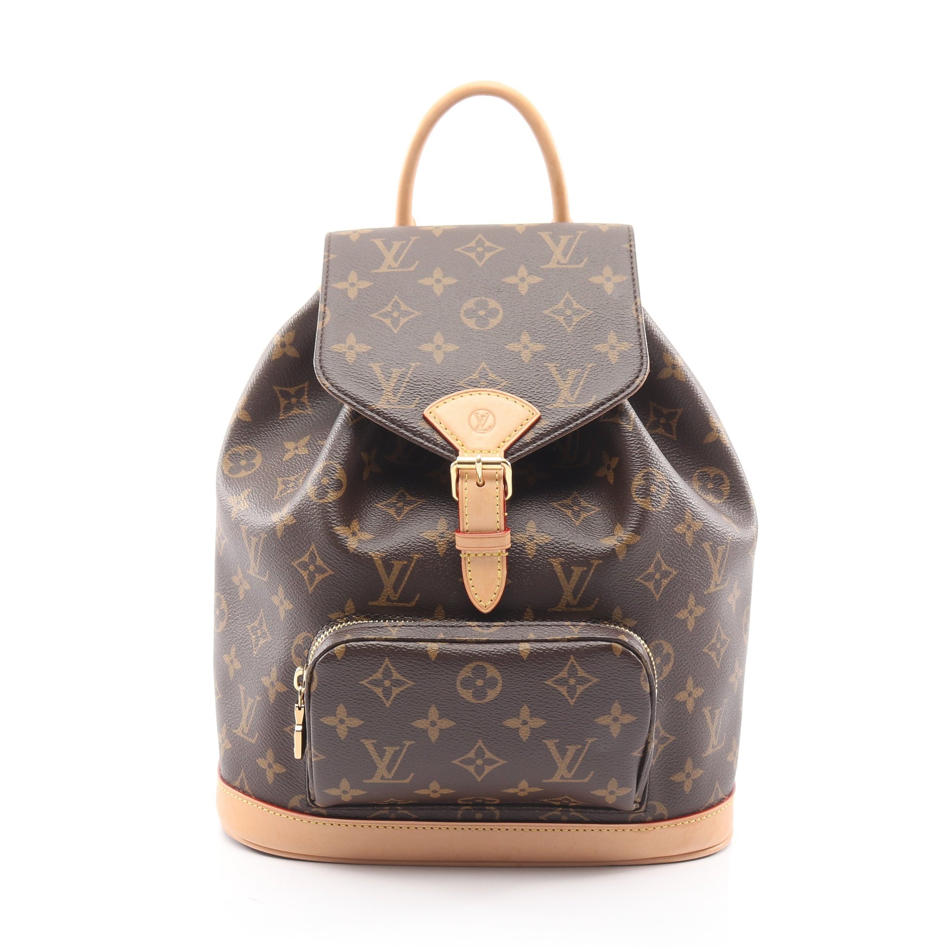 モンスリPM モノグラム バックパック リュックサック PVC レザー ブラウン ルイヴィトン バッグ LOUIS VUITTON
