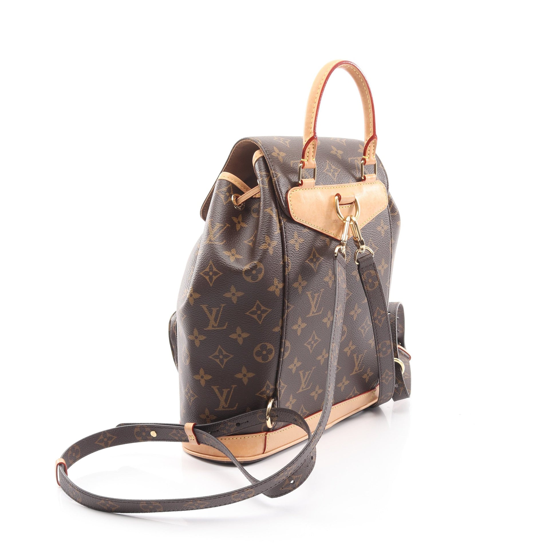 モンスリPM モノグラム バックパック リュックサック PVC レザー ブラウン ルイヴィトン バッグ LOUIS VUITTON