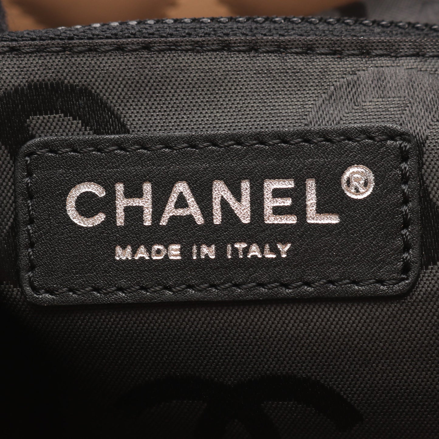 カンボンライン ラージ ショルダーバッグ トートバッグ レザー ベージュ ブラック シルバー金具 シャネル バッグ CHANEL
