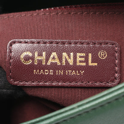 マトラッセ チェーンショルダーバッグ レザー グリーン ゴールド金具 シャネル バッグ CHANEL