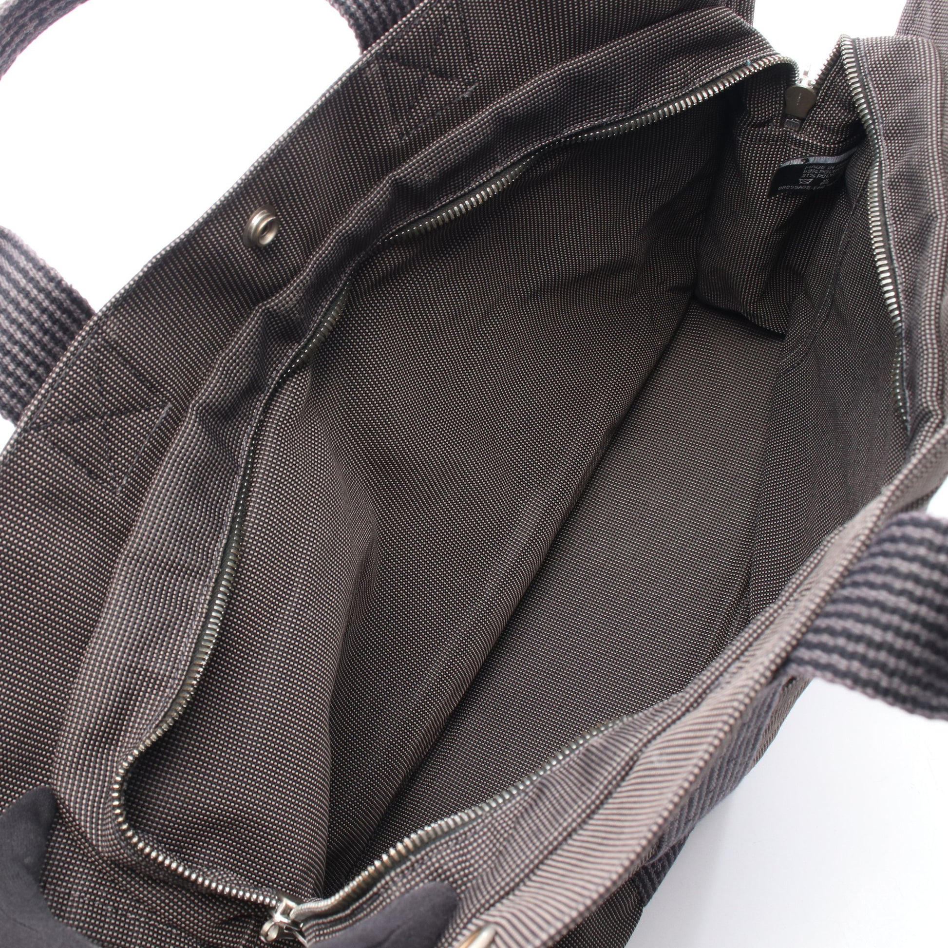 エールラインMM ハンドバッグ トートバッグ キャンバス グレー シルバー金具 エルメス バッグ HERMES