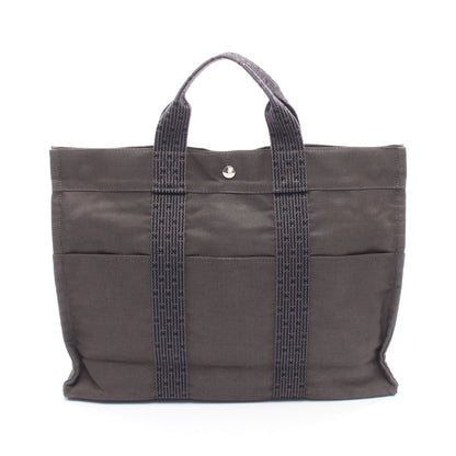 エールラインMM ハンドバッグ トートバッグ キャンバス グレー シルバー金具 エルメス バッグ HERMES