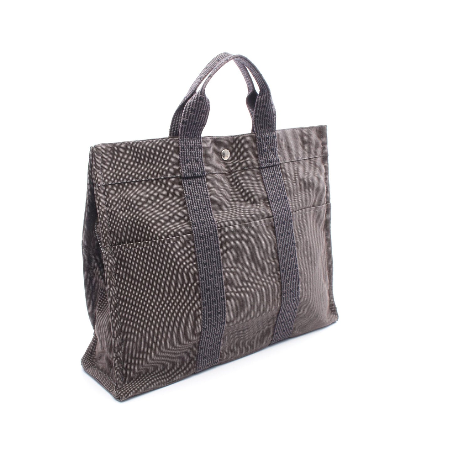 エールラインMM ハンドバッグ トートバッグ キャンバス グレー シルバー金具 エルメス バッグ HERMES