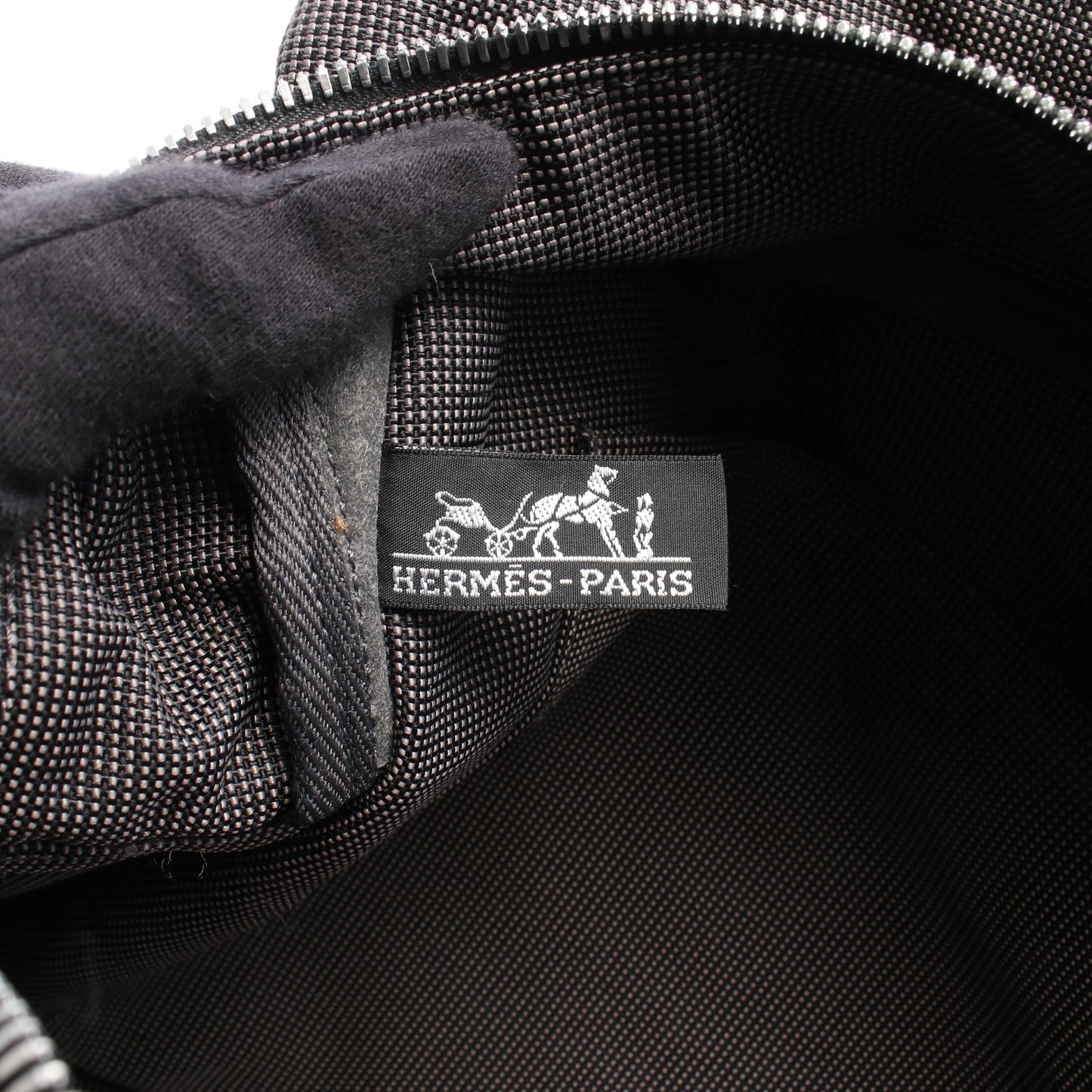 エールラインGM ハンドバッグ トートバッグ キャンバス グレー シルバー金具 エルメス バッグ HERMES
